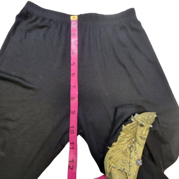 Black Leggings Elastic Waist Leggings- Petite/Small - Picture 9 of 11